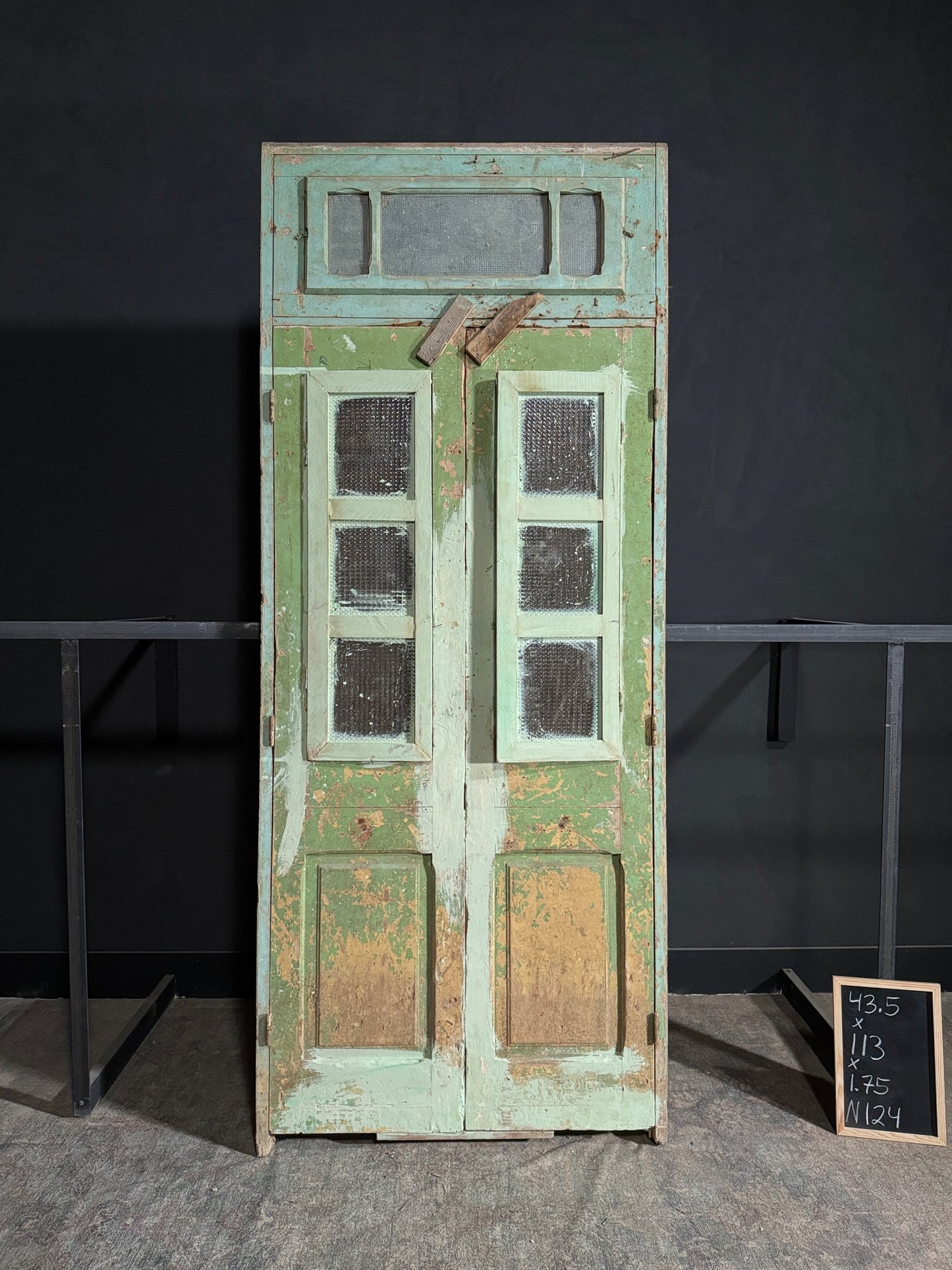 Antique Iron French Doors - 43.5x113 - N124