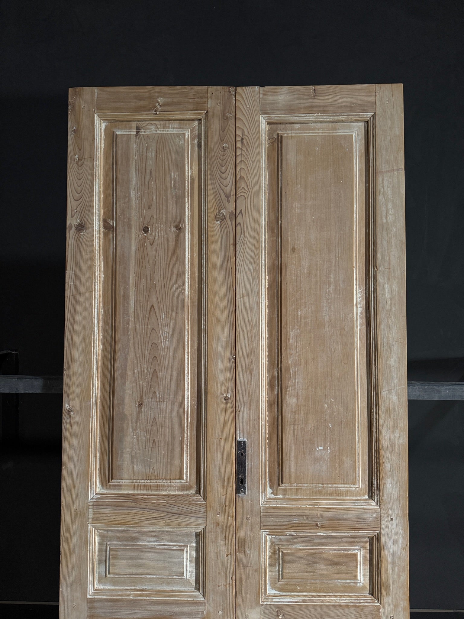 Antique 3 Panel Solid Double Doors - 42.75x97.5 - N523