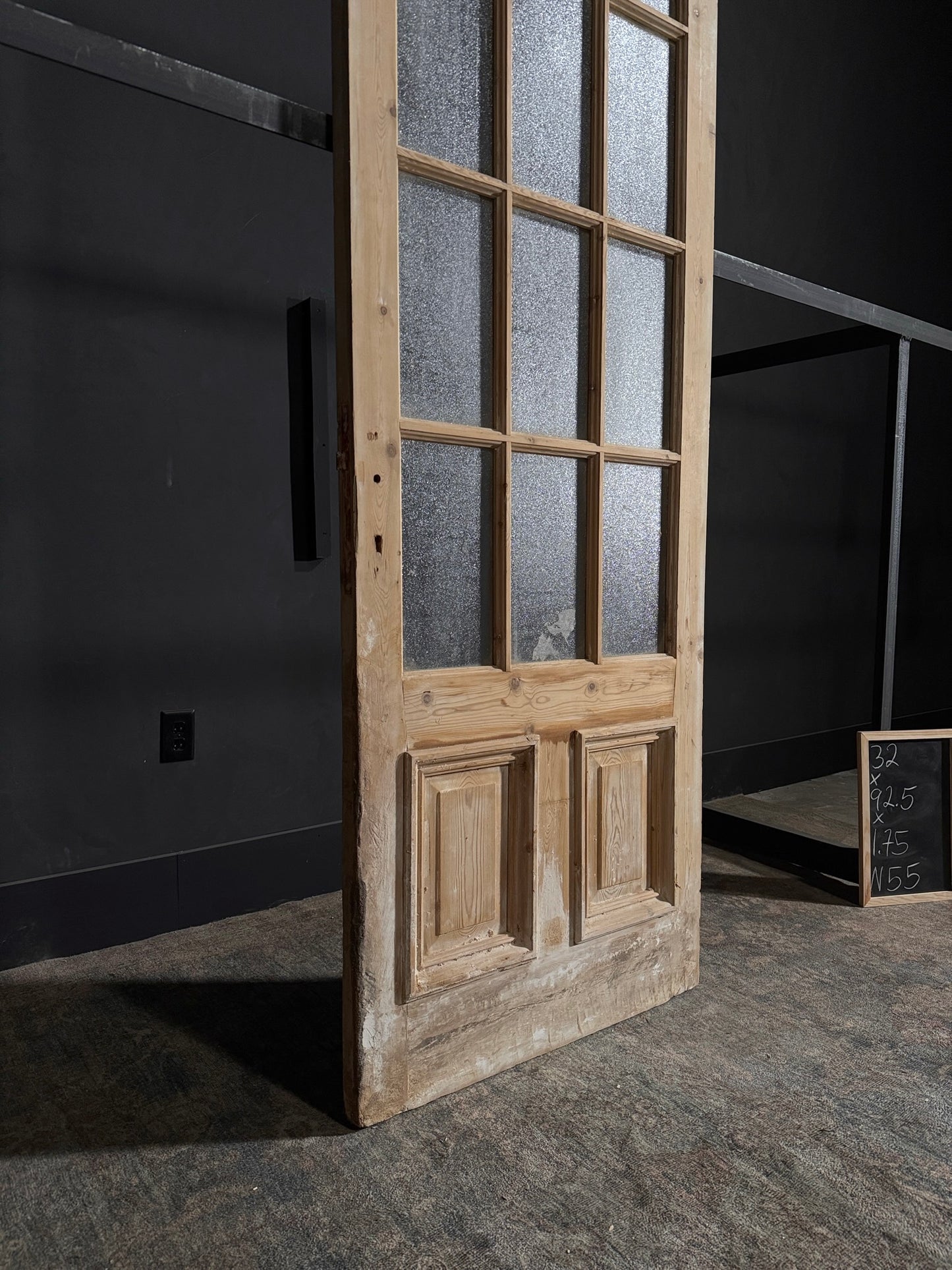 Antique 12 Lite Glass Single Door - 32x92.5 - N55