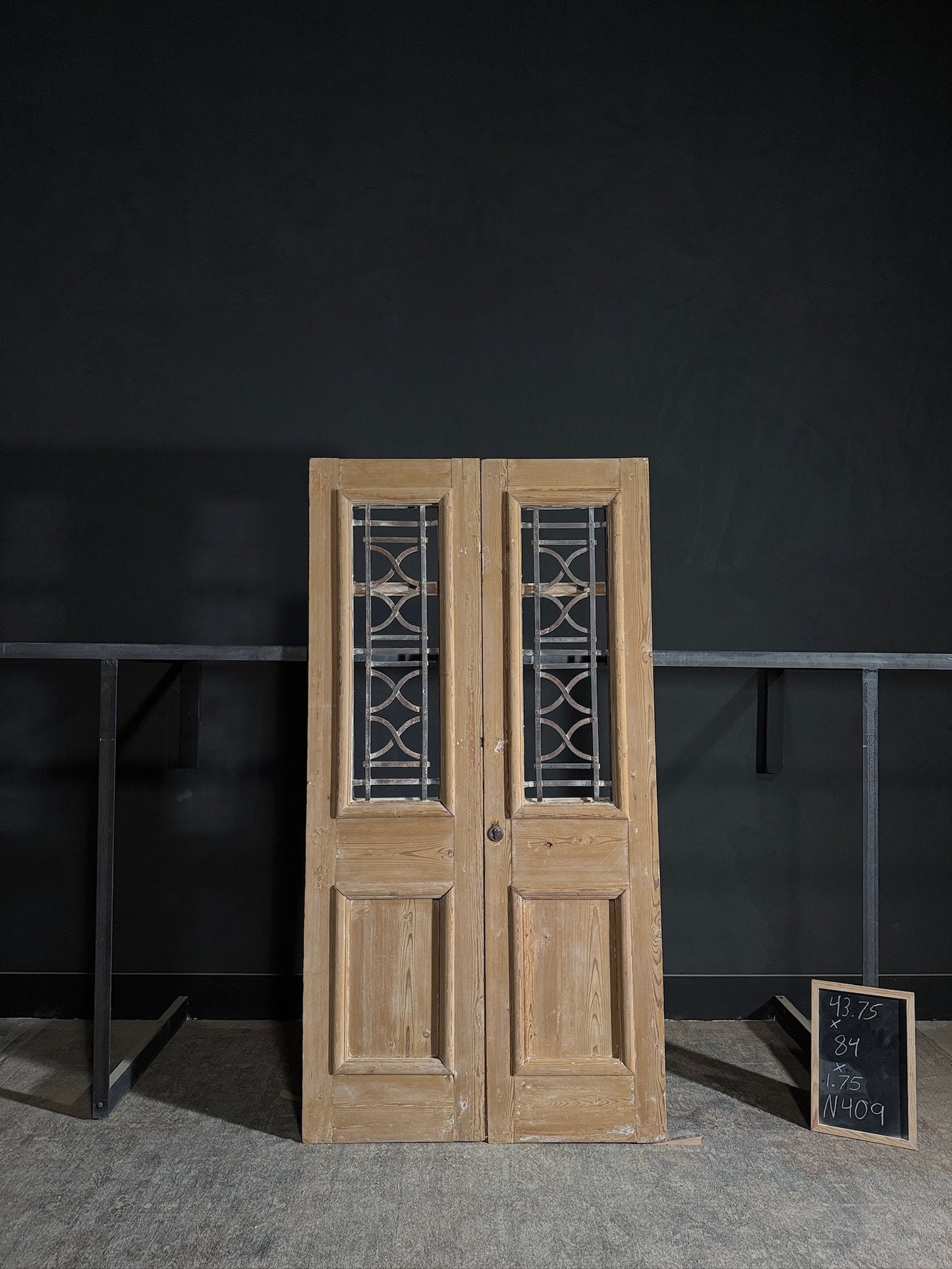 Antique Iron French Doors - 43.75x84 - N409