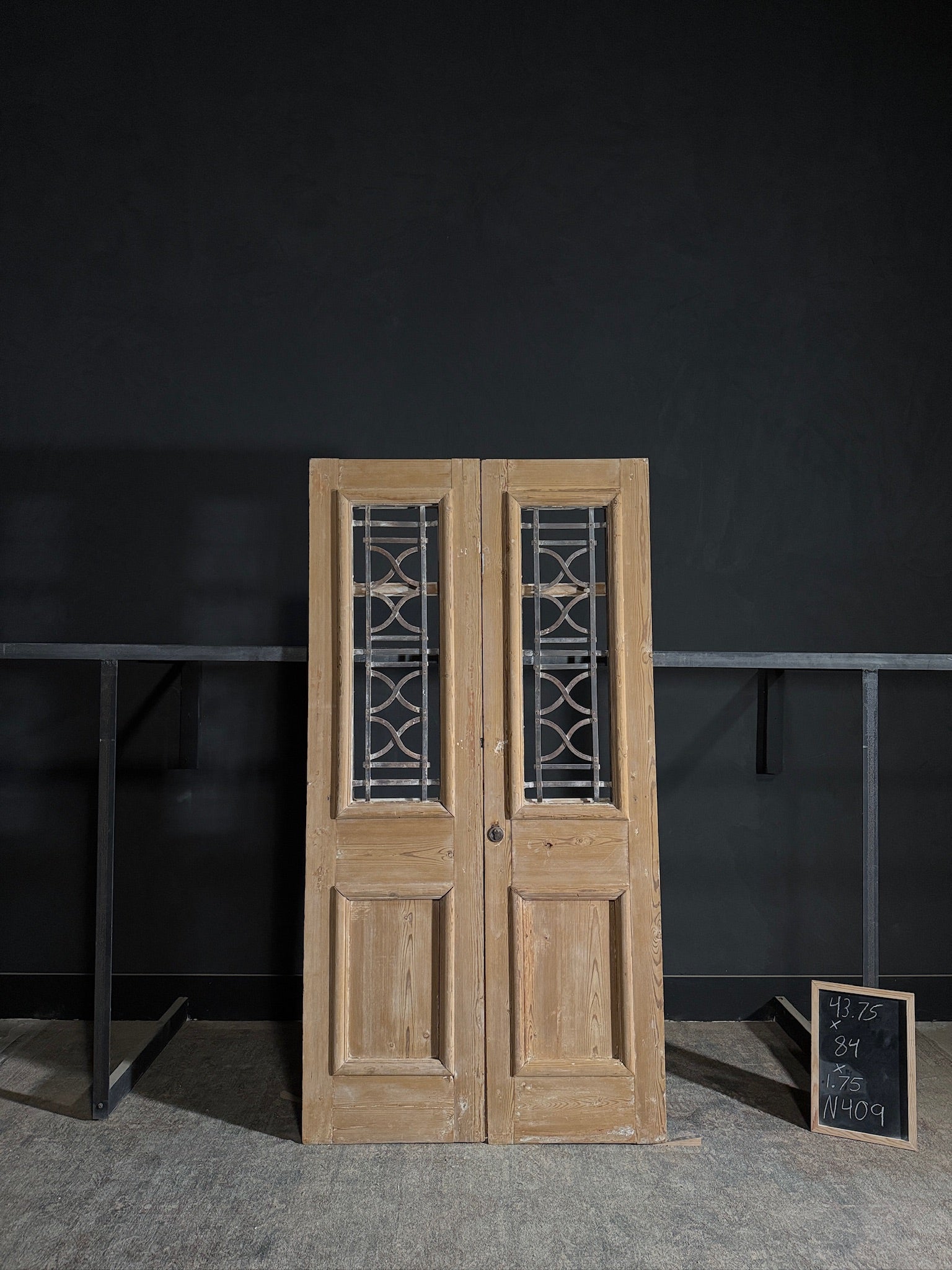 Antique Iron French Doors - 43.75x84 - N409