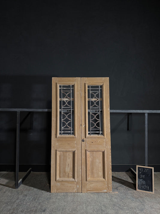 Antique Iron French Doors - 43.75x84 - N409