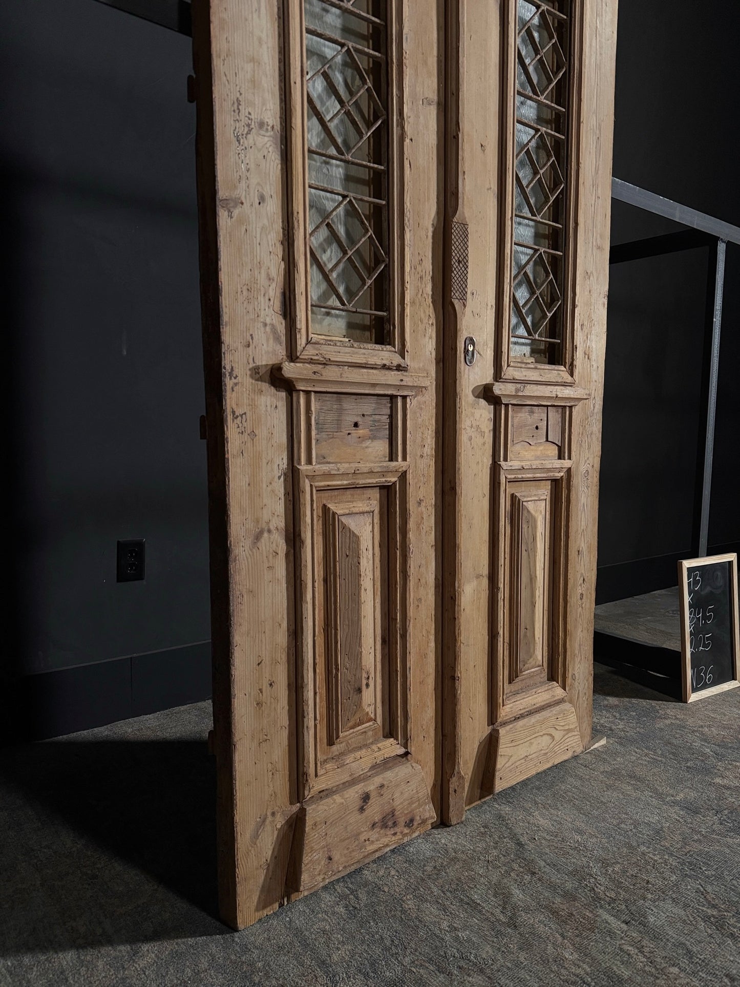 Antique Carved Iron French Doors - 43x89.5 - N36