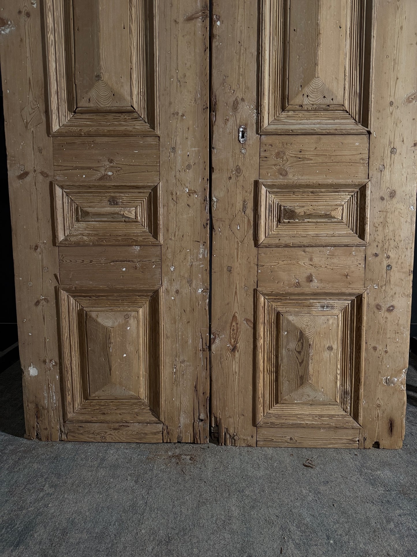 Antique 3 Panel Solid Double Doors - 58.5x79.5 - N506