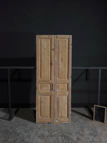 Antique Iron 3 Panel Double Doors - 37x93 - N26