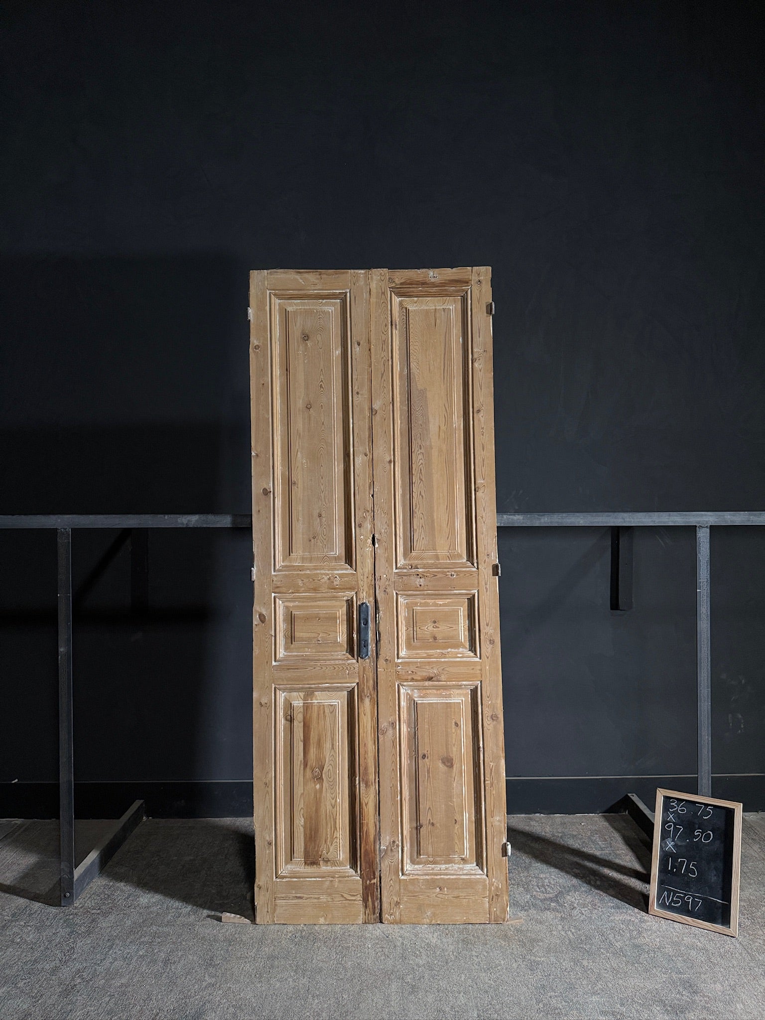 Antique 3 Panel Solid Double Doors - 36.75x97.5 - N597