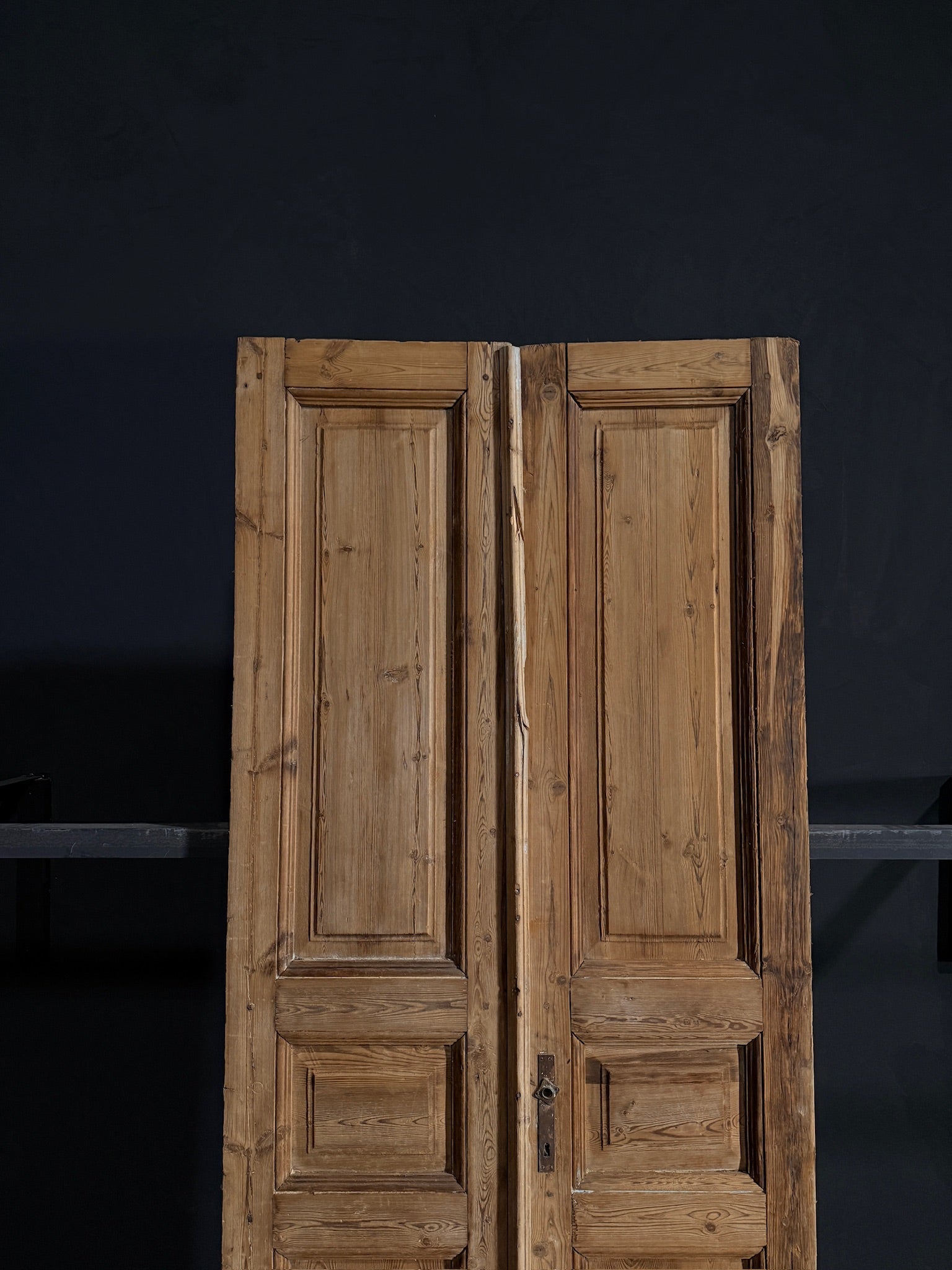 Antique Iron 3 Panel Double Doors - 37.75x93 - N13