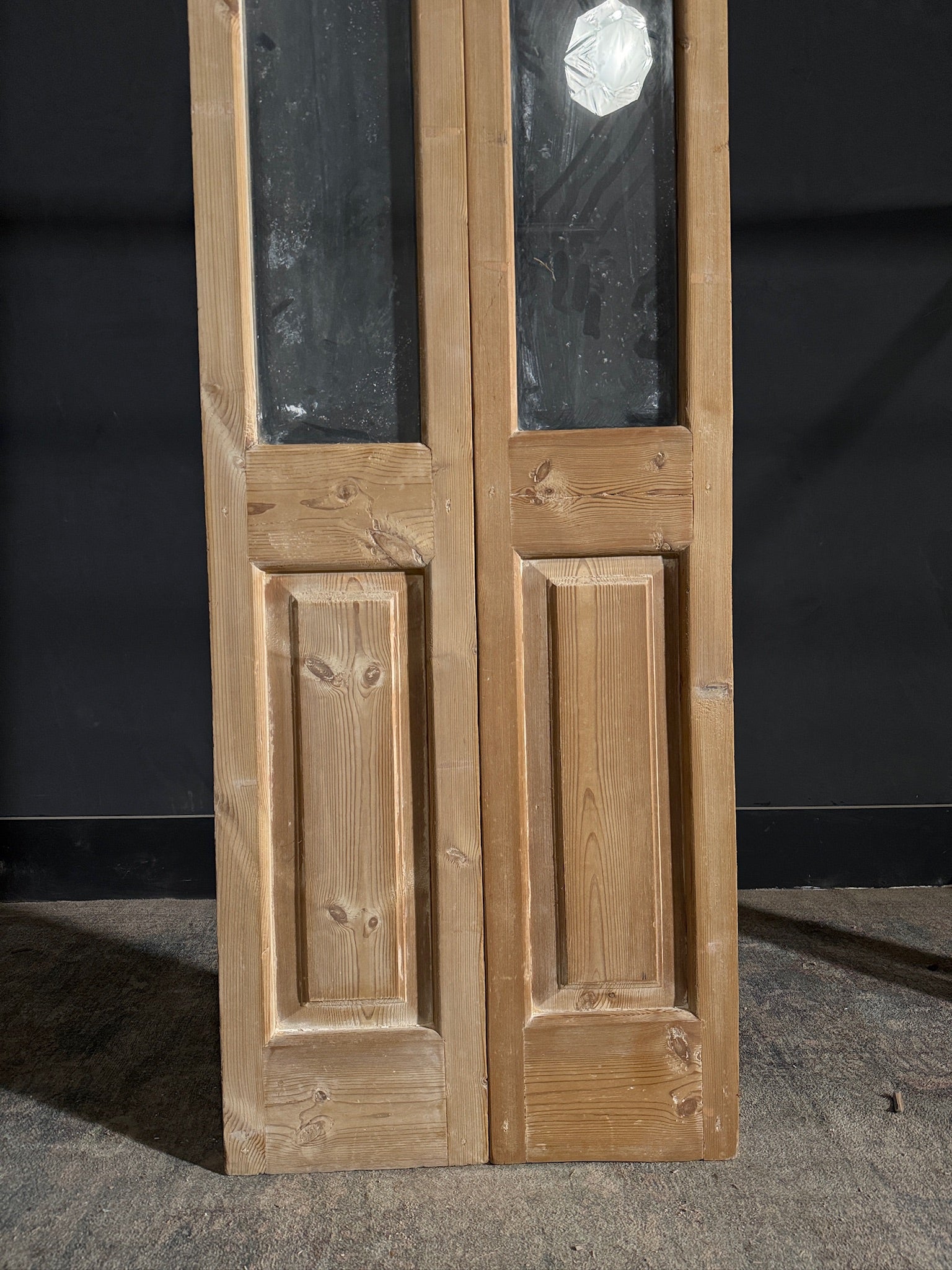Antique Glass 3 Lite French Doors - 24.5x83.5 - N467