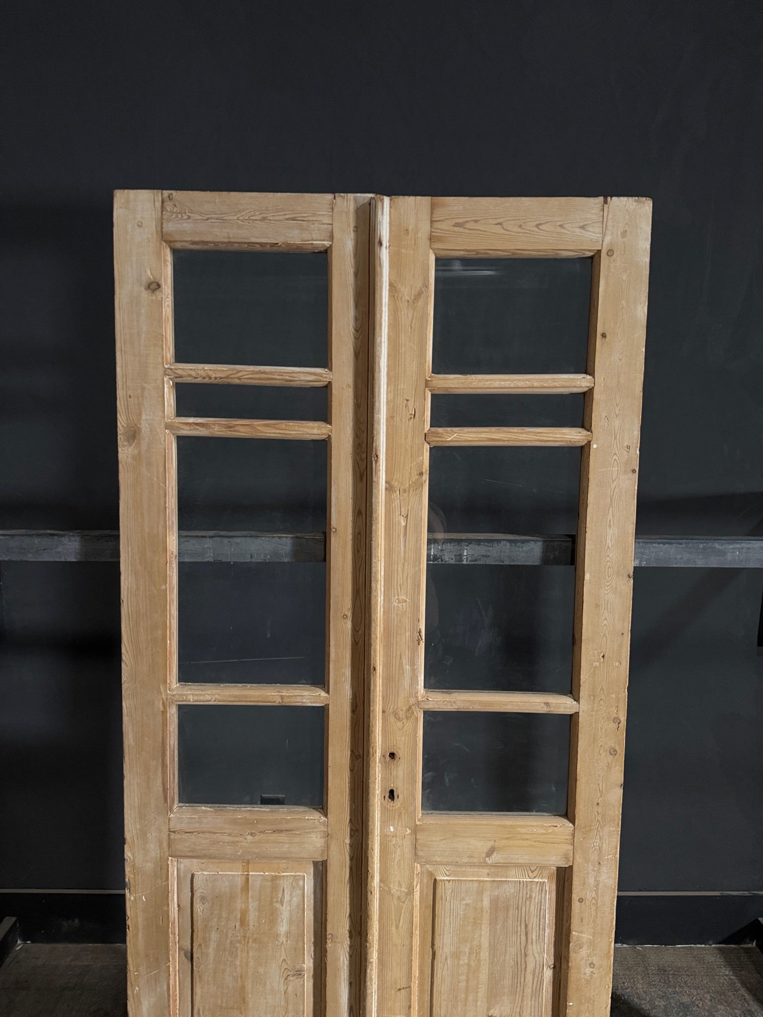 Antique Glass 3 Lite French Doors - 36.25x83.25 - N511