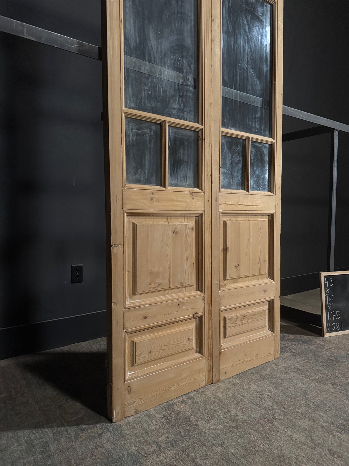Antique Glass 5 Lite French Doors - 43x95 - N281