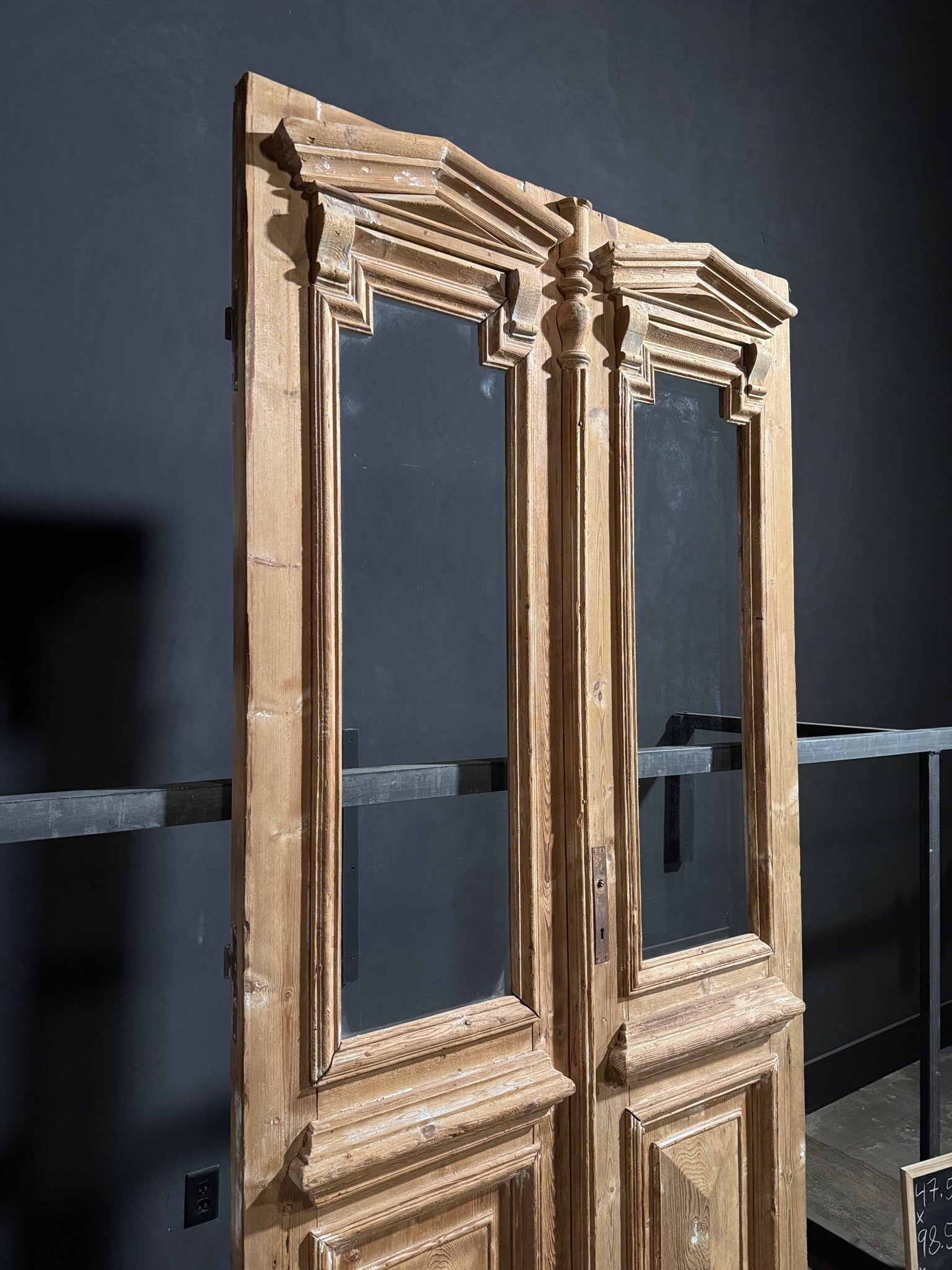 Antique Glass 1 Lite French Doors - 47.5x98.5 - N242