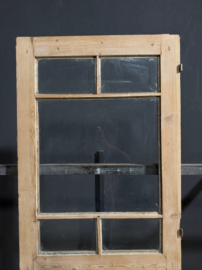 Antique Raised Panel Glass Pantry Door - 32.25x85 - N757