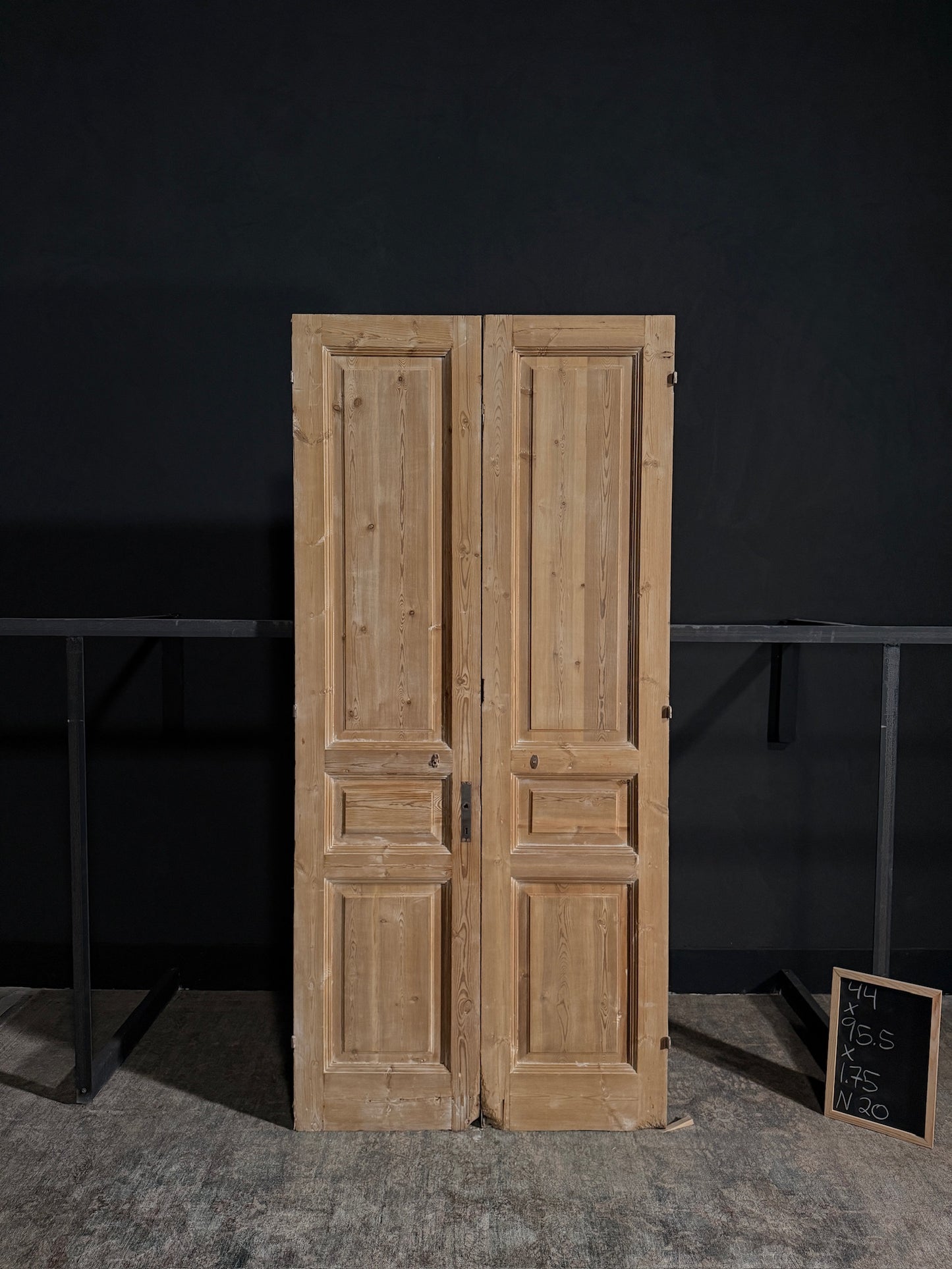 Antique Iron 3 Panel Double Doors - 44x99 - N20