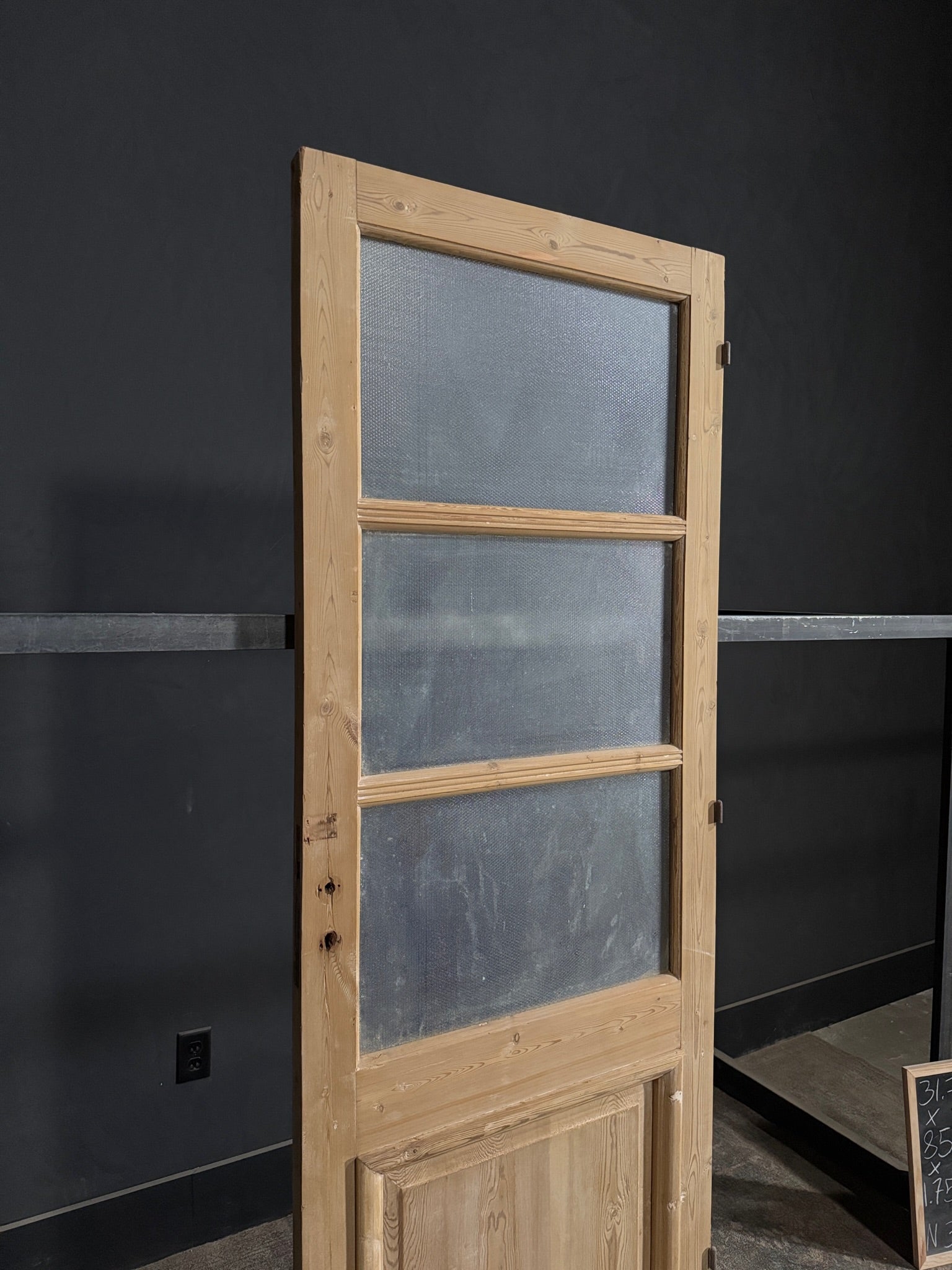 Antique Obscured Glass 3 Lite Single Door - 31.75x85.75 - N357