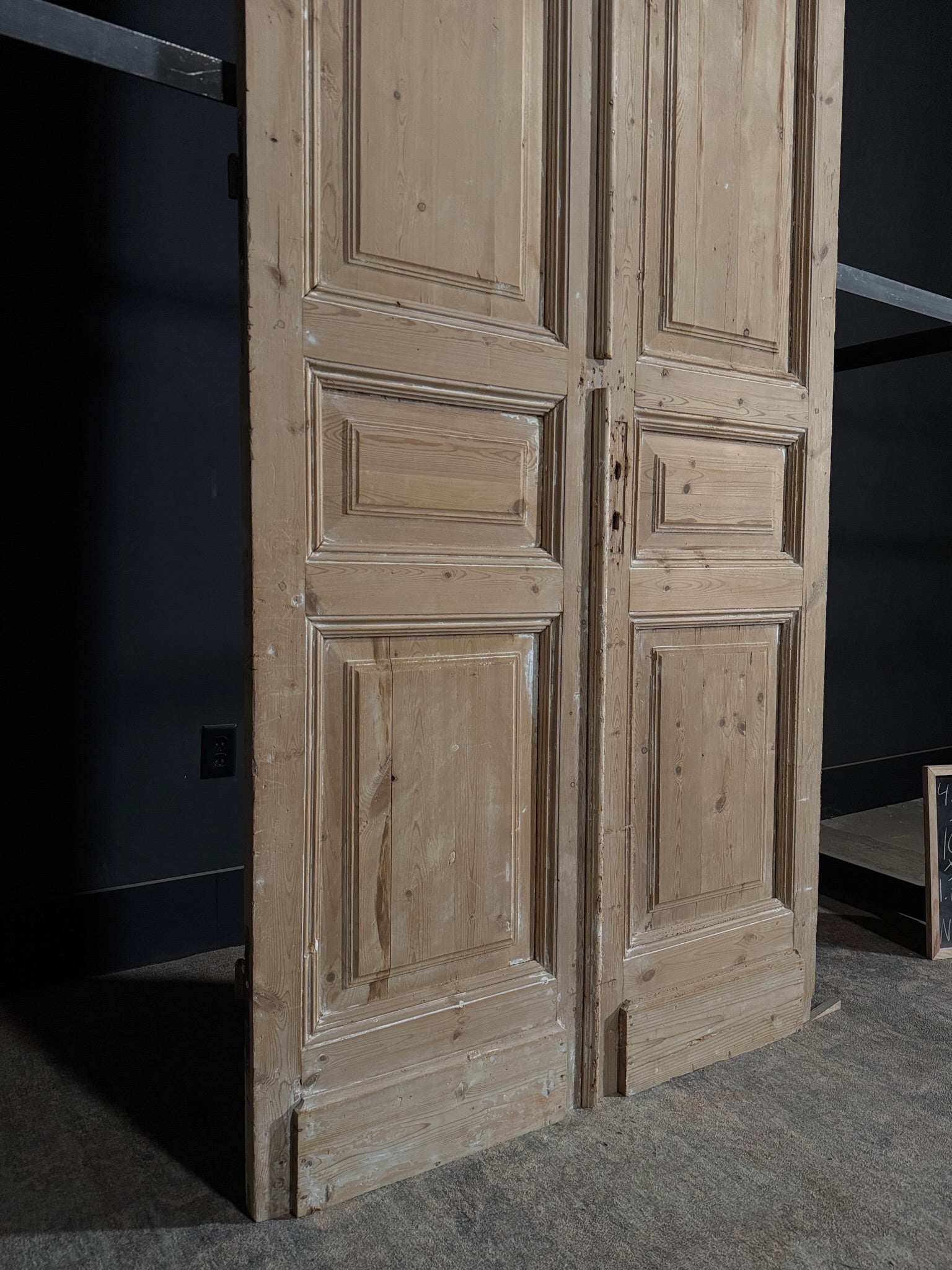 Antique 3 Panel Solid Double Doors - 45.5x102.25 - N349