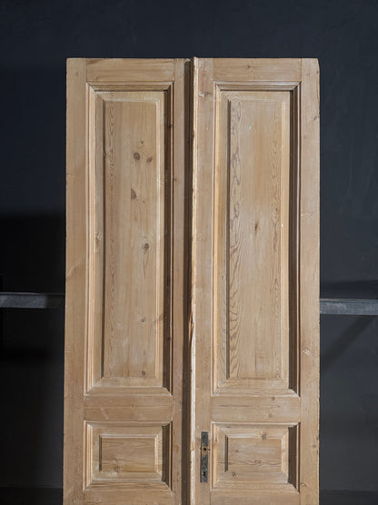 Antique 3 Panel Solid Double Doors - 36x94.25 - N609