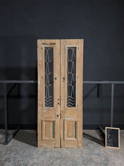 Antique Iron French Doors - 40x96 - N69