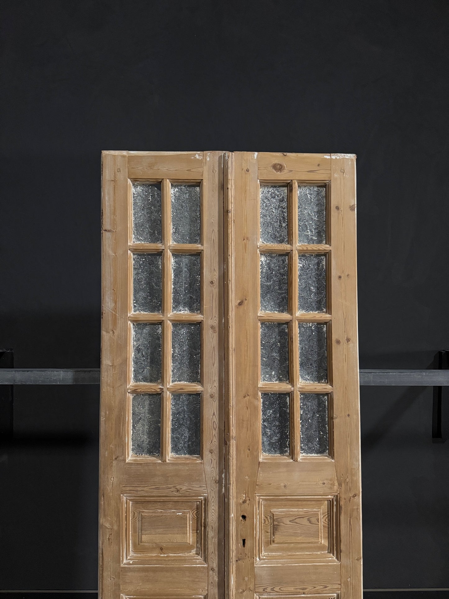 Antique Obscured Glass 8 Lite French Doors - 36x90.5 - N290