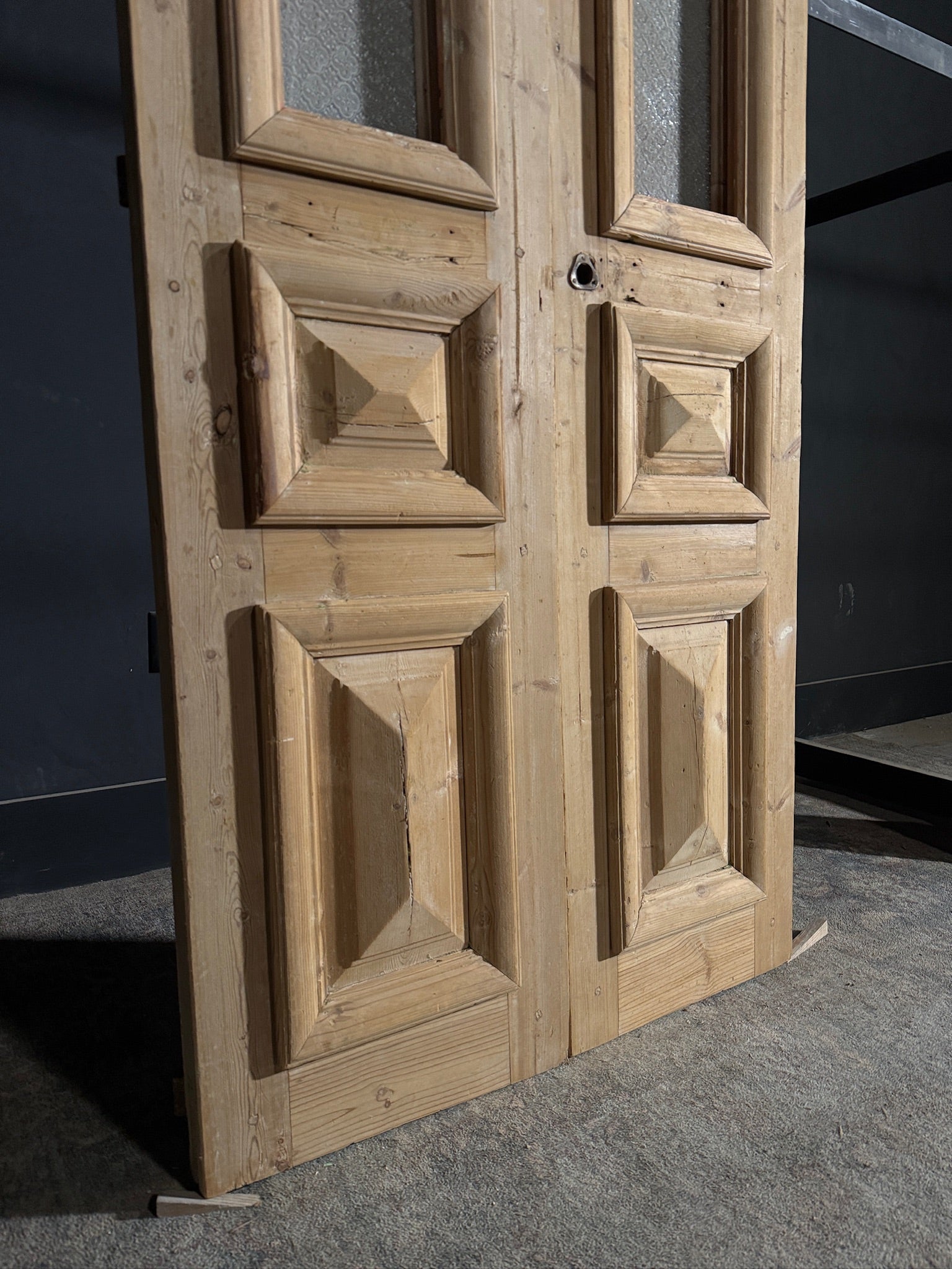 Antique Obscured Glass 1 Lite French Doors - 37x93.5 - N470