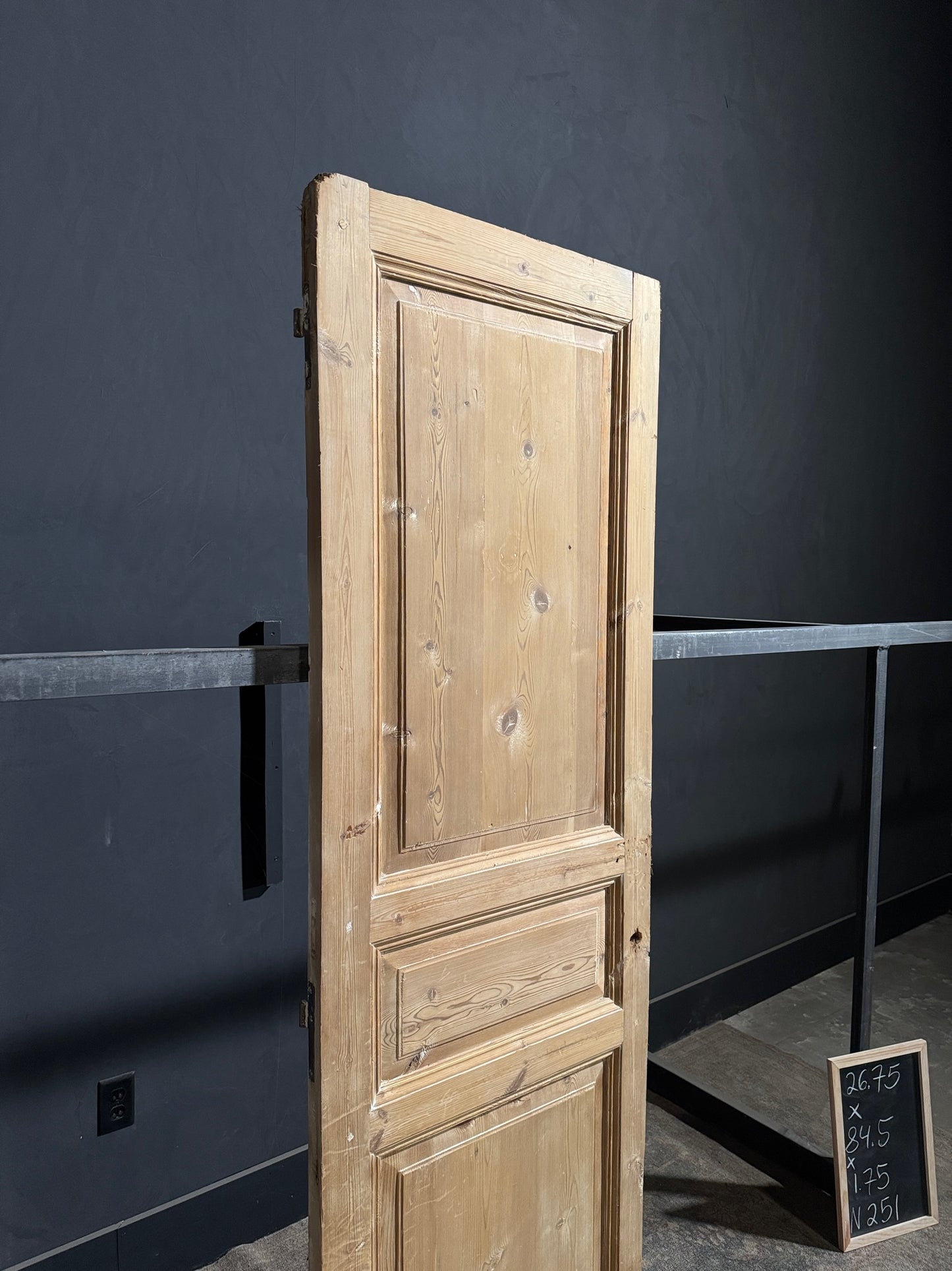 Antique 3 Panel Solid Single Door - 26.75x84.5 - N251