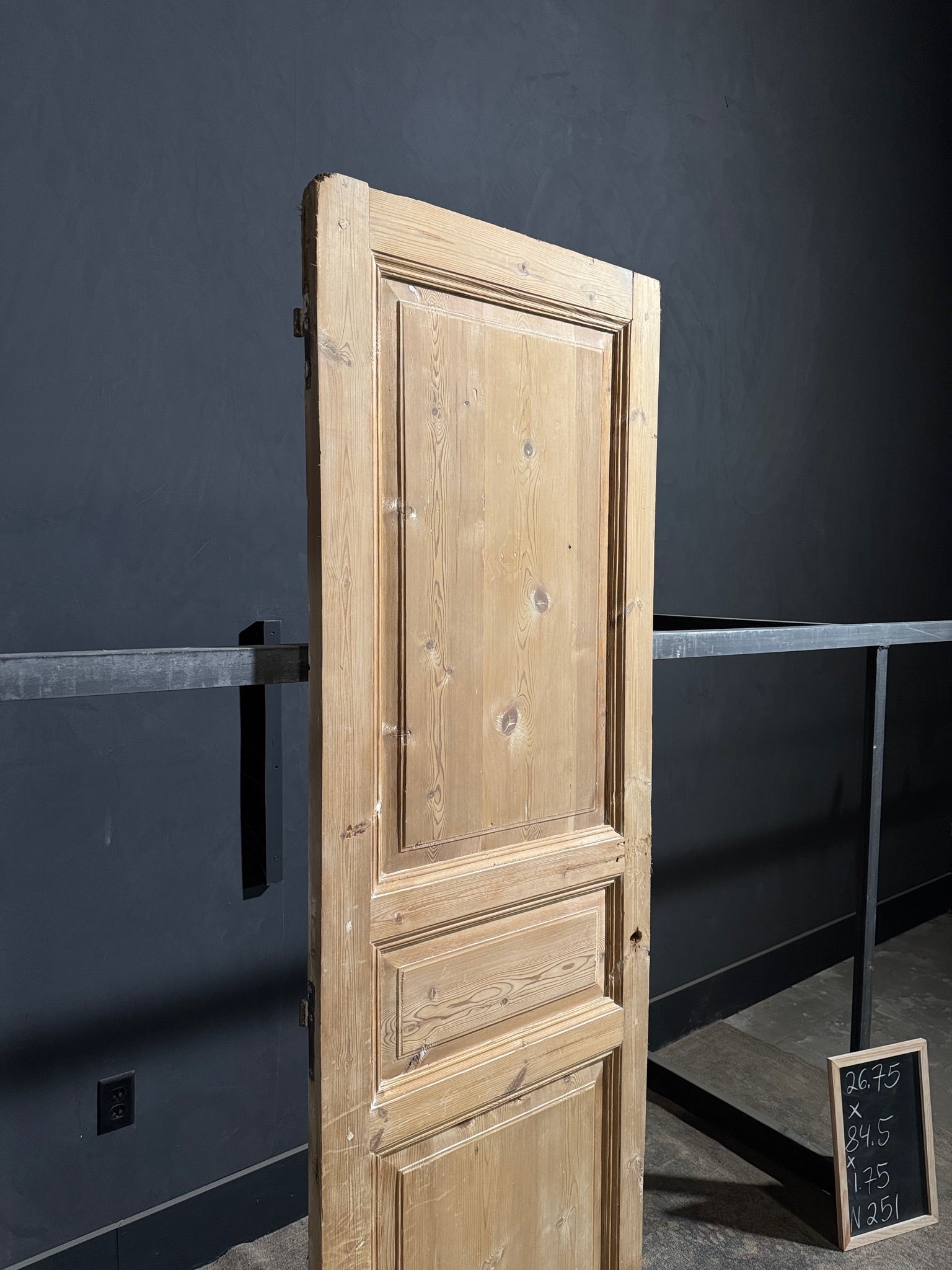 Antique 3 Panel Solid Single Door - 26.75x84.5 - N251