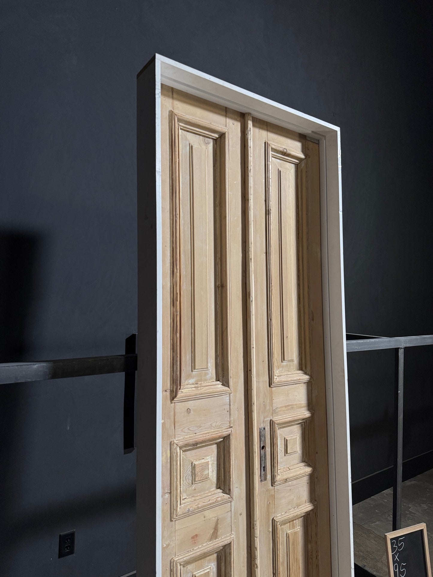 Antique 3 Panel Solid Double Doors - 35x95 - N151