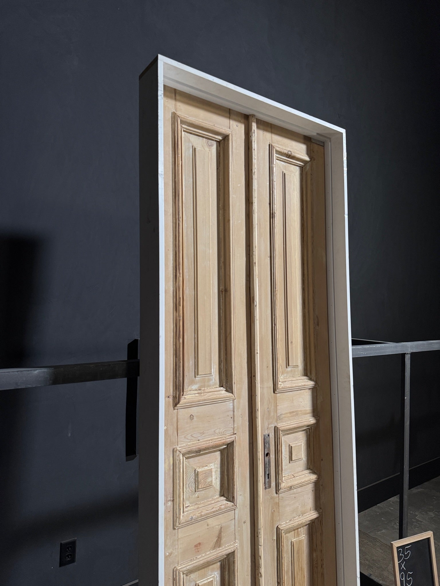 Antique 3 Panel Solid Double Doors - 35x95 - N151