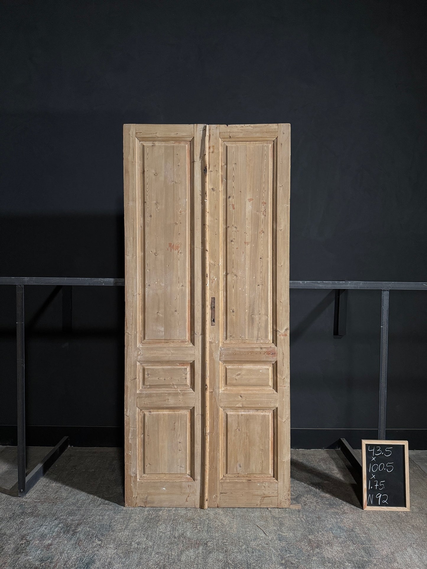 Antique 3 Panel Solid Double Doors - 43.5x100.5 - N92