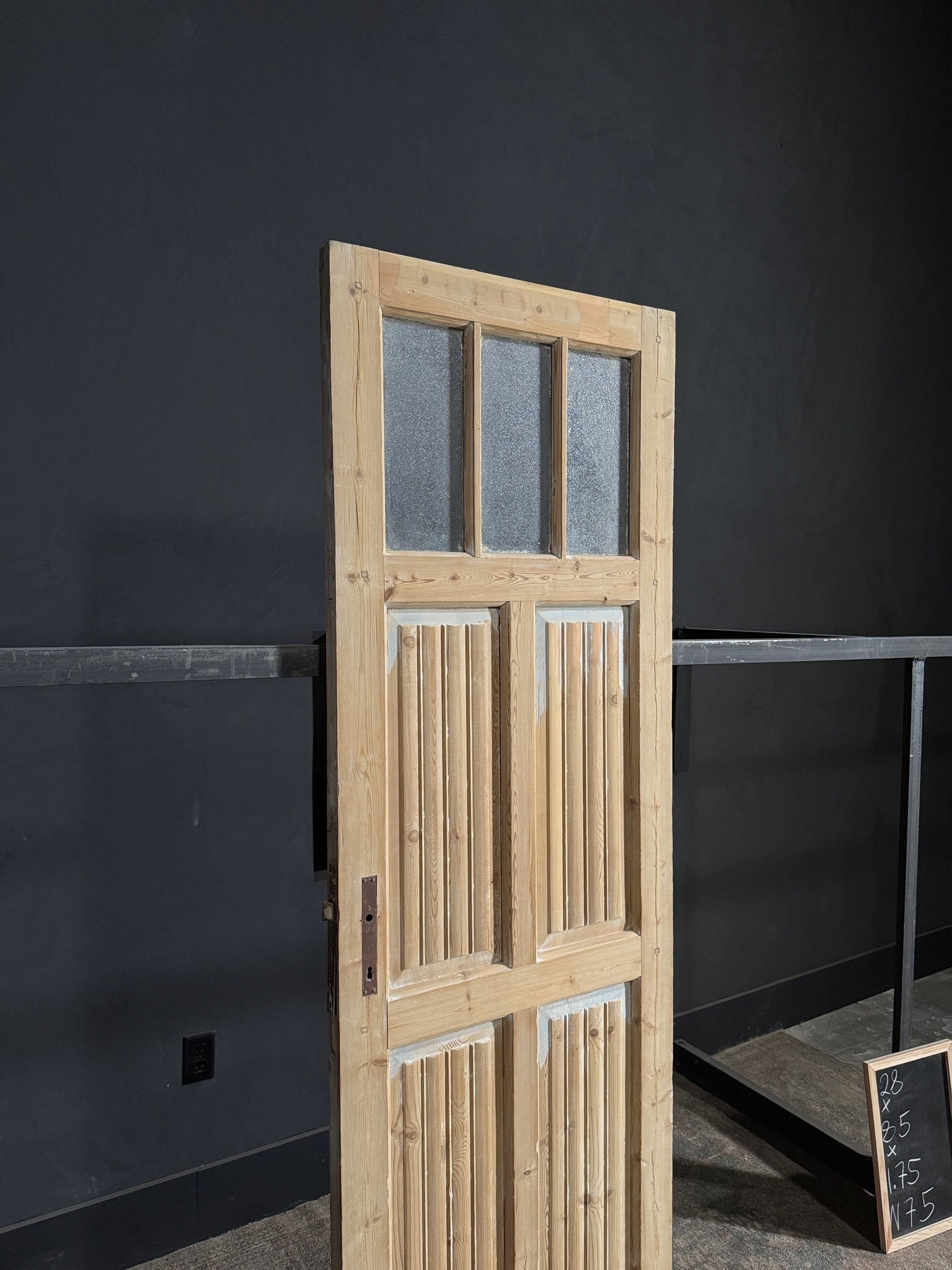 Antique Fluted 3 Lite Single Door - 28x85 - N75