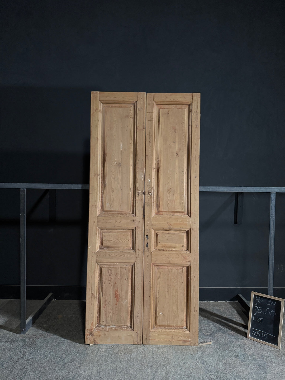 Antique 3 Panel Solid Double Doors - 42.5x95.5 - N535
