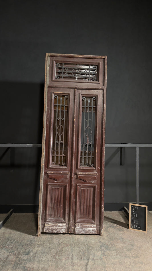 Antique Iron French Doors - 40x121 - N134