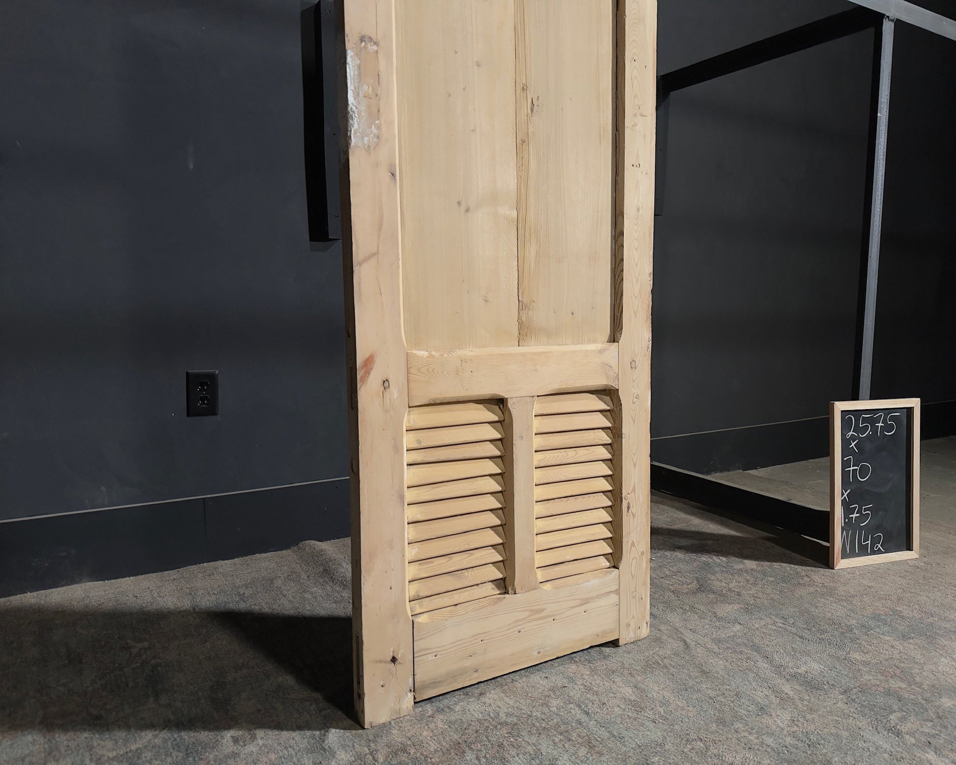 Antique Louvered 2 Panel Single Door - 25.75x70 - N142