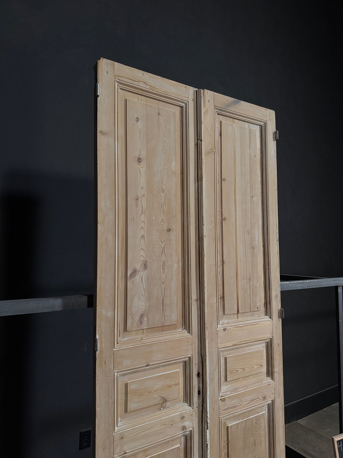 Antique 3 Panel Solid Double Doors - 43.75x100.5 - N346