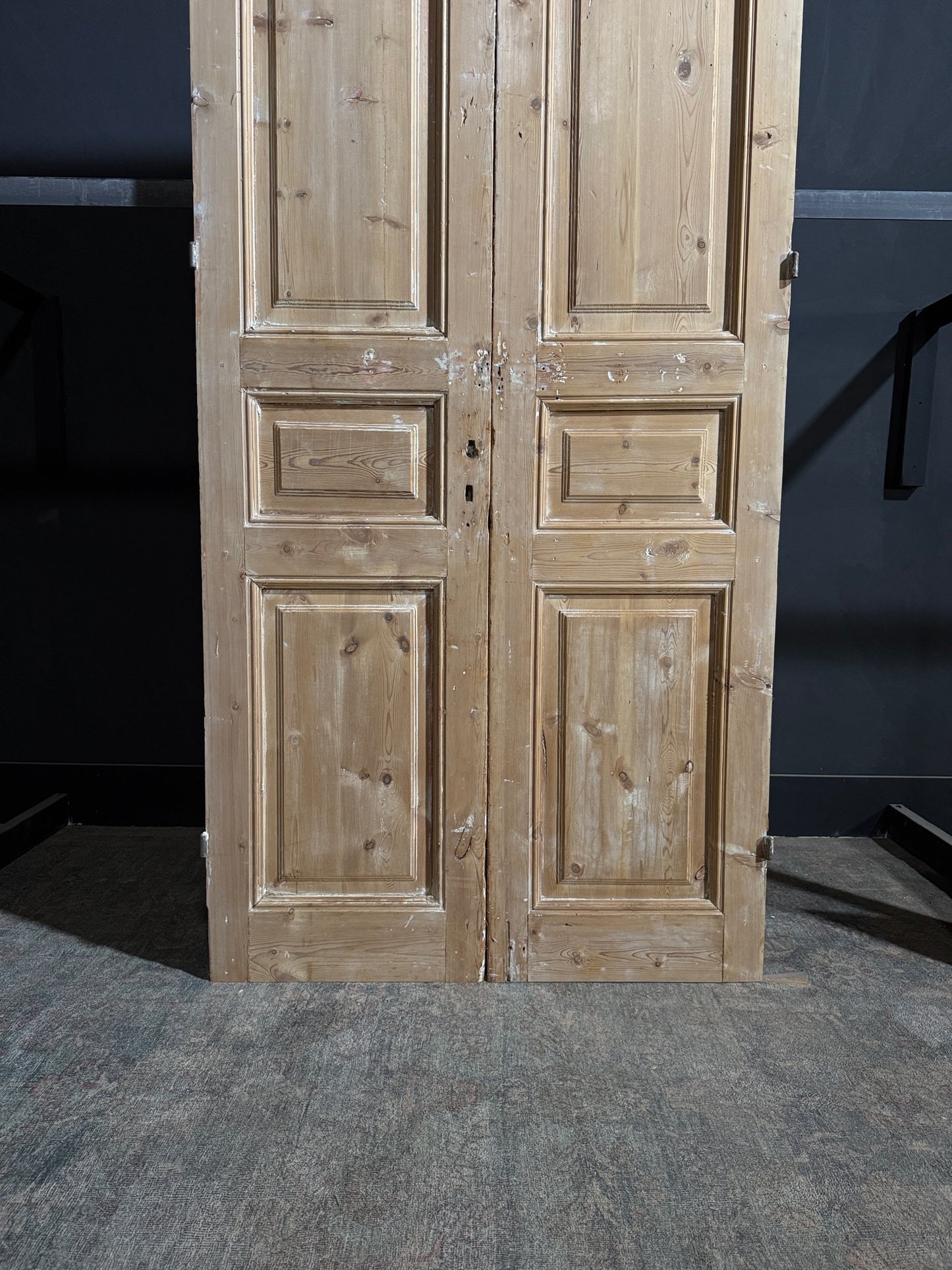 Antique 3 Panel Solid Double Doors - 42.75x96 - N184