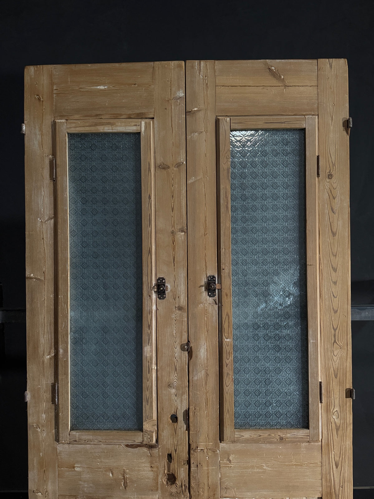 Antique Obscured Glass 1 Lite French Doors - 45.75x95 - N572