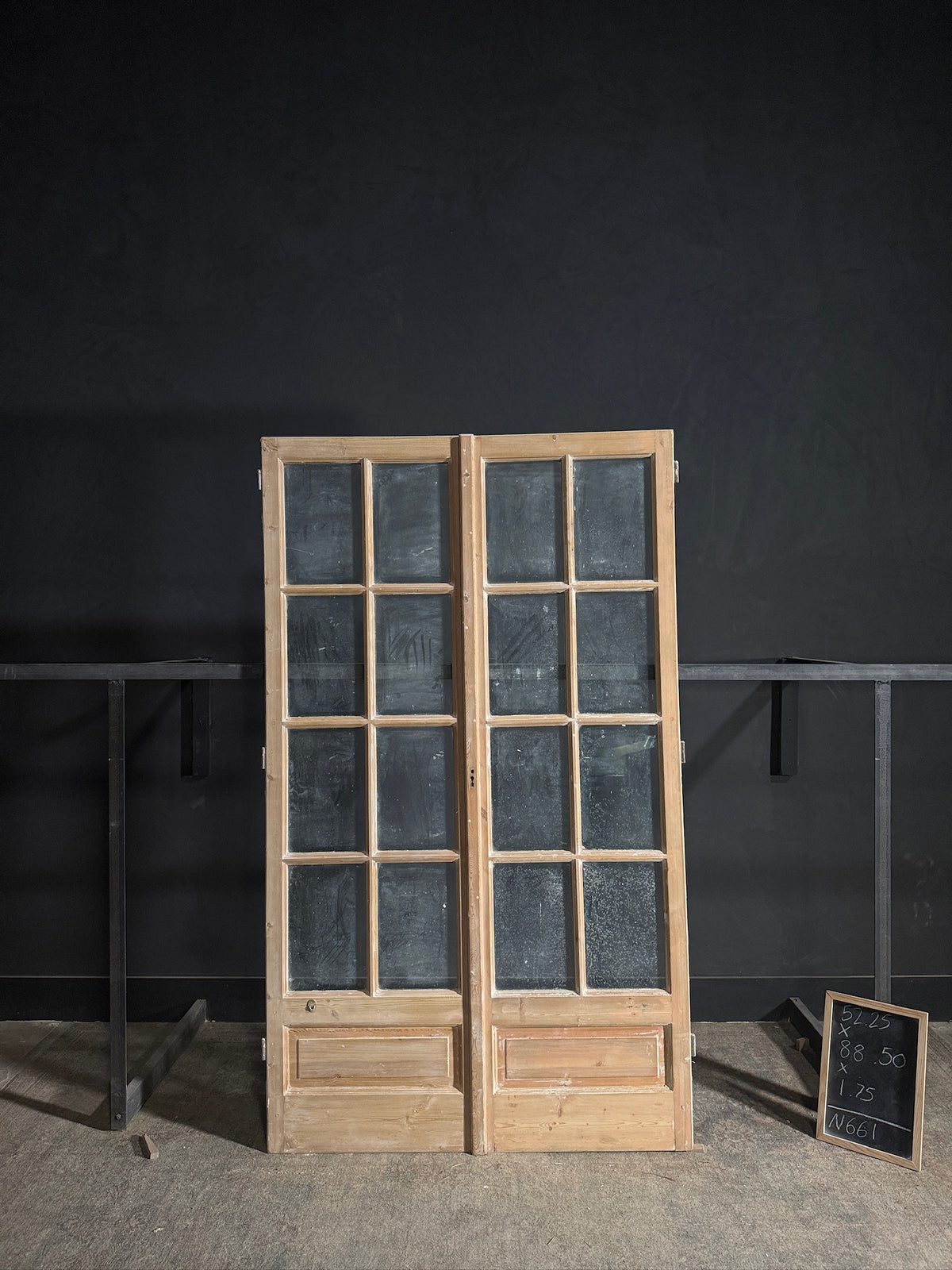 Antique Glass 8 Lite French Doors - 52.25x88.5 - N661