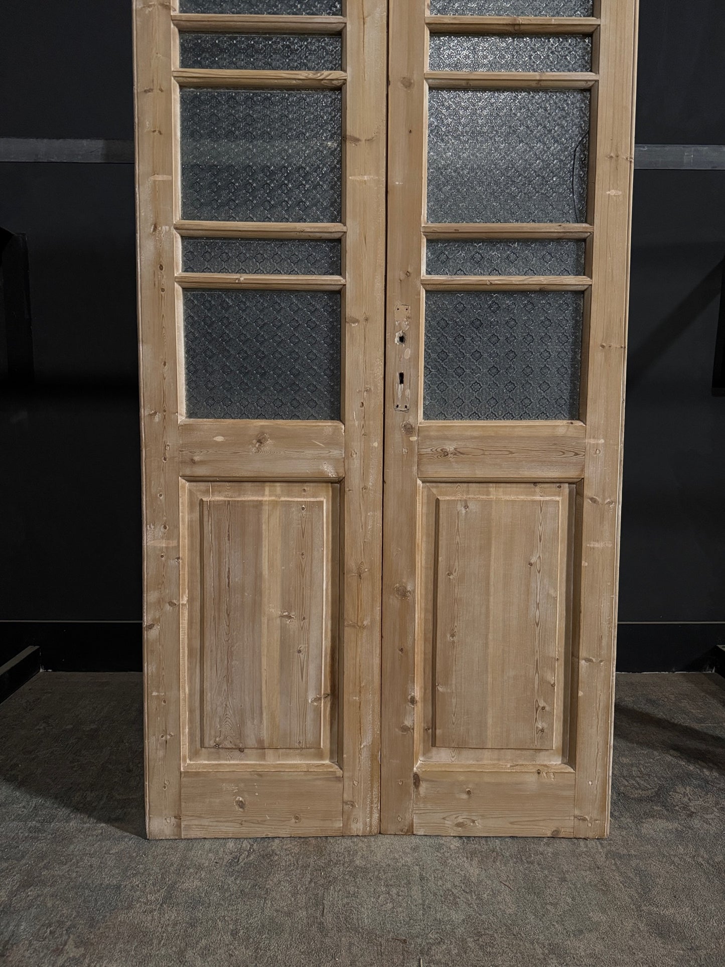 Antique Obscured Glass 4 Lite French Doors - 40.25x84 - N389