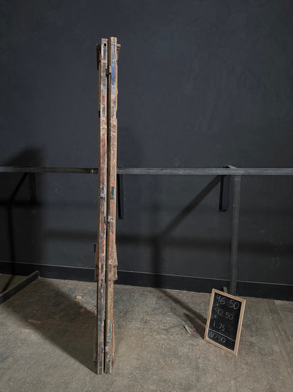 Antique Architectural Scrolled Iron Glass Double Doors - 46.5x92.5 - N750