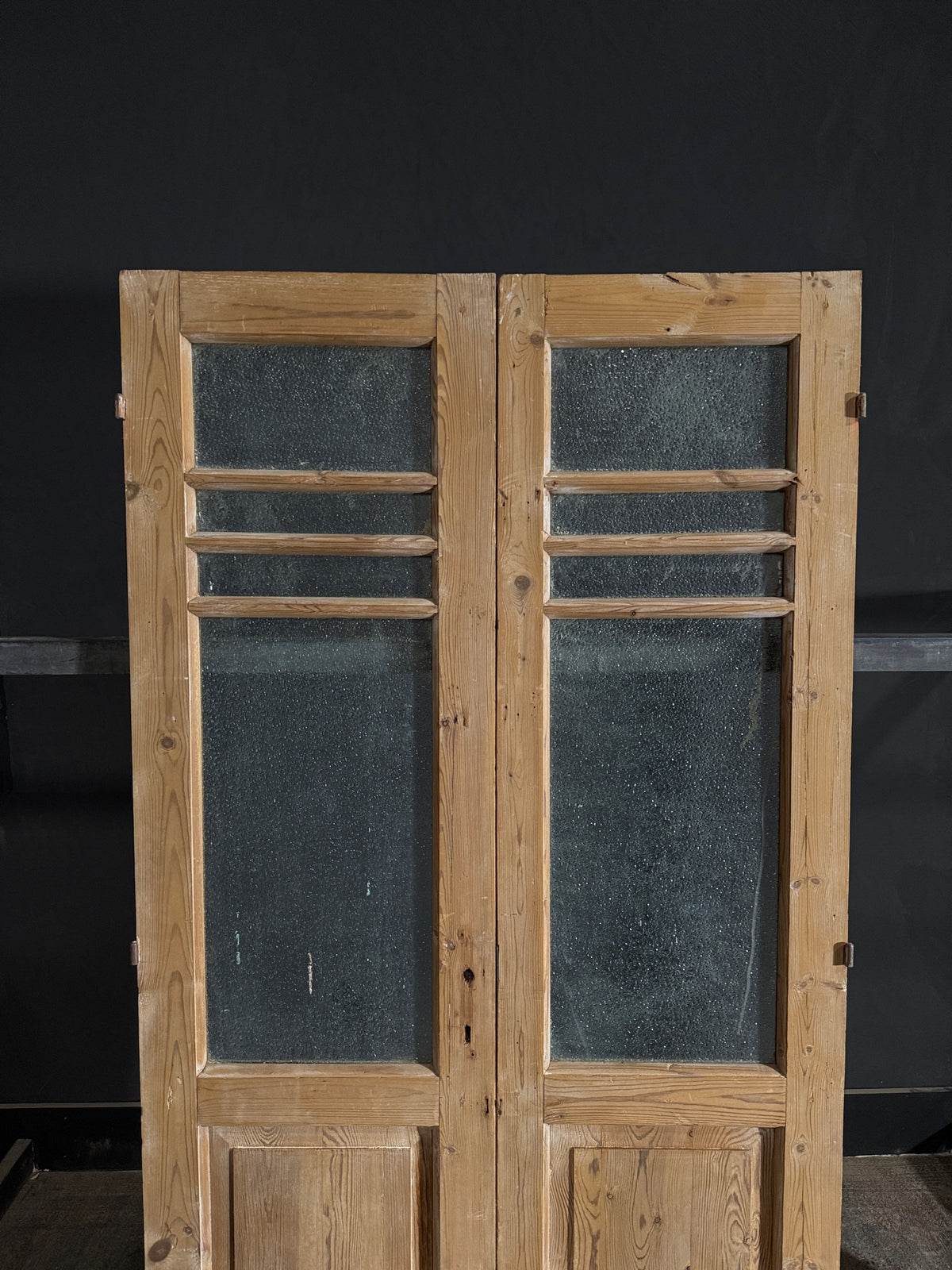 Antique Obscured Glass 3 Lite French Doors - 40.5x80 - N512