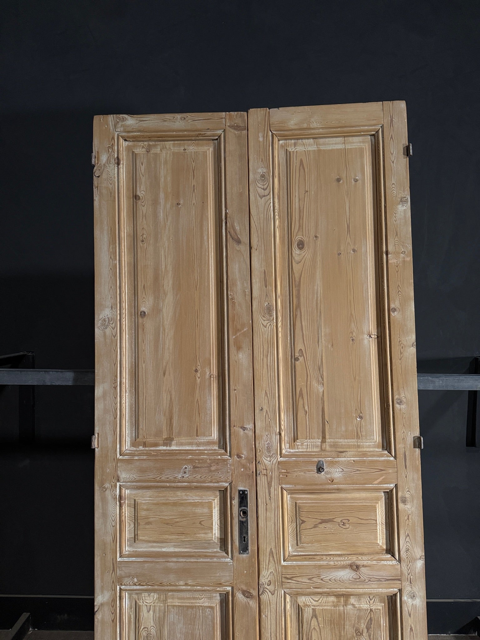 Antique 3 Panel Solid Double Doors - 43x96.25 - N536