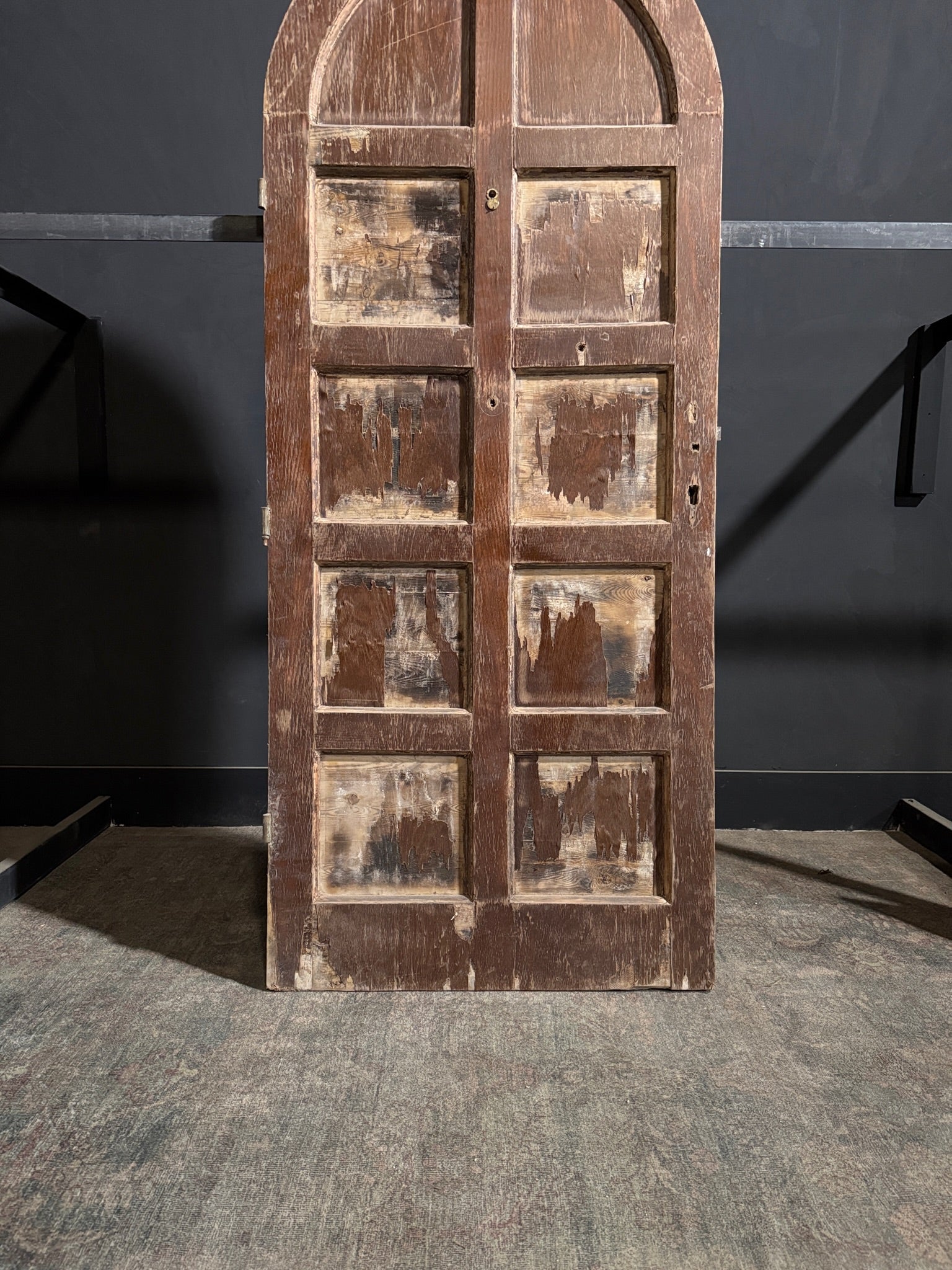 Antique 10 Panel Arched Solid Single Door - 34.5x84.5 - N266