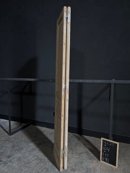 Antique 3 Panel Solid Double Doors - 42.25x104 - N91