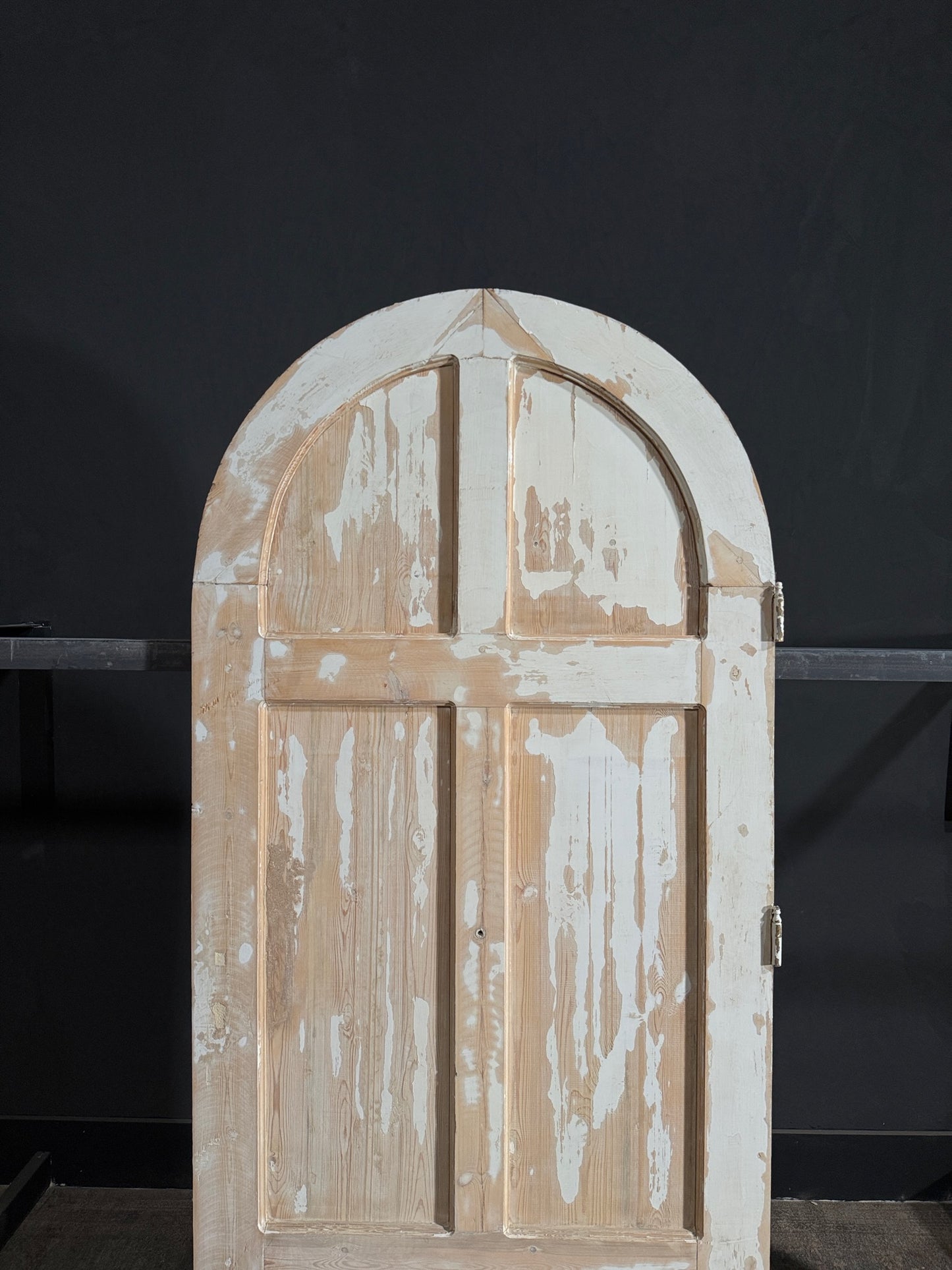Antique Carved 5 Panel Arched Single Door - 37.25x82.5 - N112