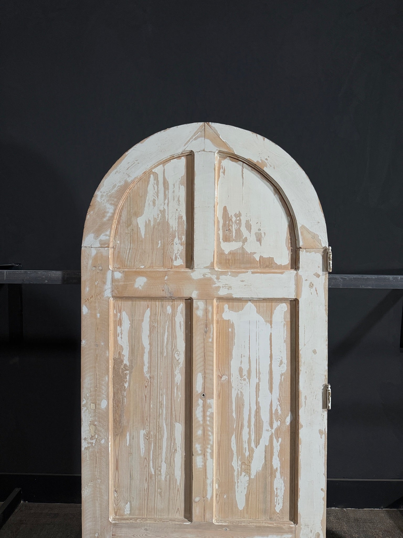 Antique Carved 5 Panel Arched Single Door - 37.25x82.5 - N112