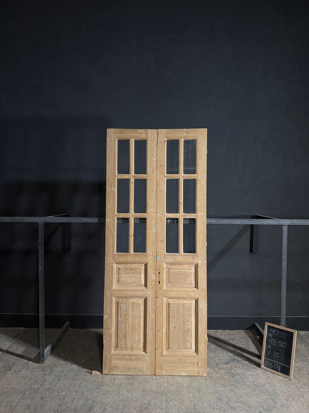 Antique Glass 6 Lite French Doors - 40x95.5 - N674