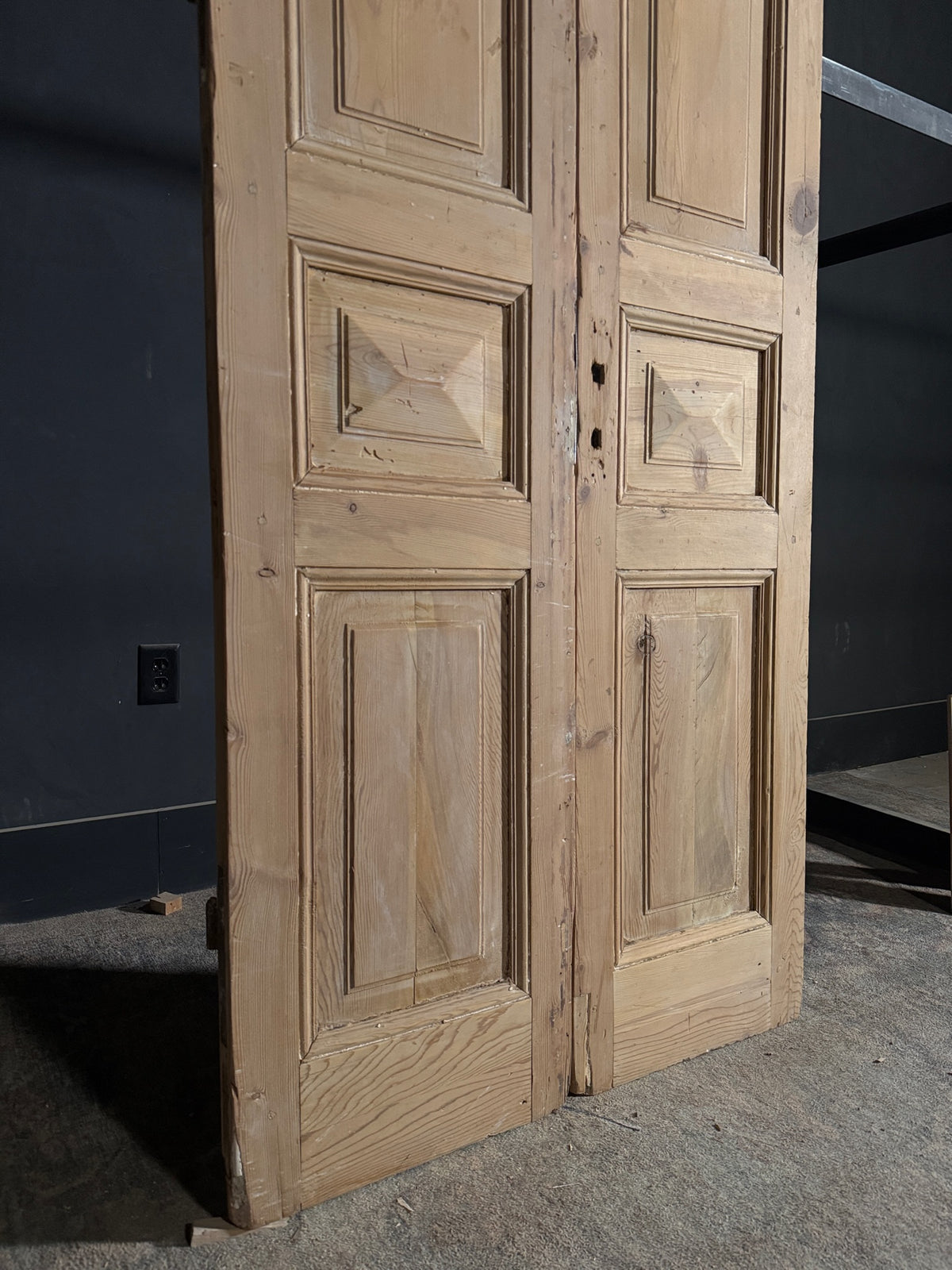 Antique 3 Panel Solid Double Doors - 36.25x96 - N532