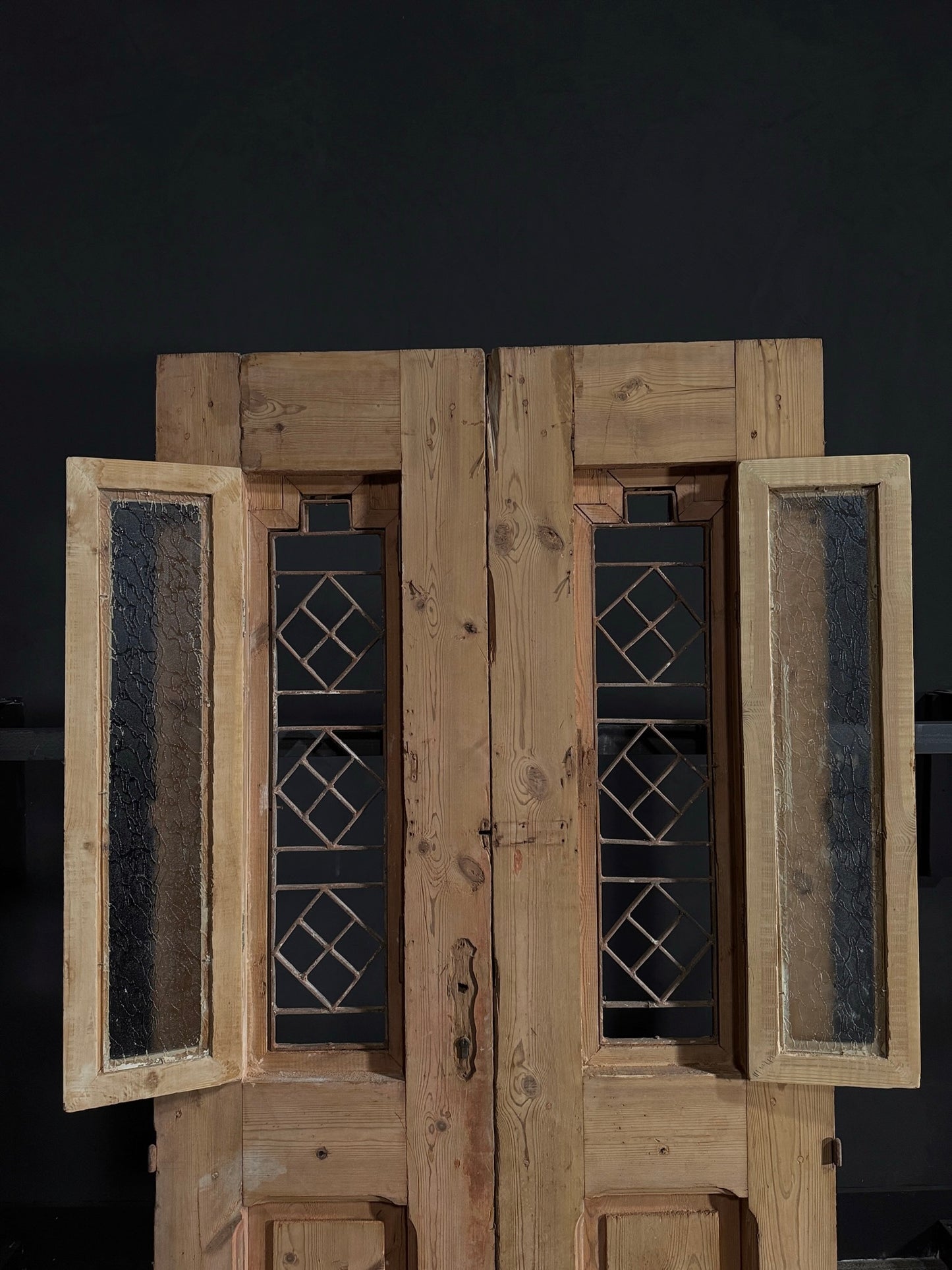 Antique Carved Iron French Doors - 43x89.5 - N36