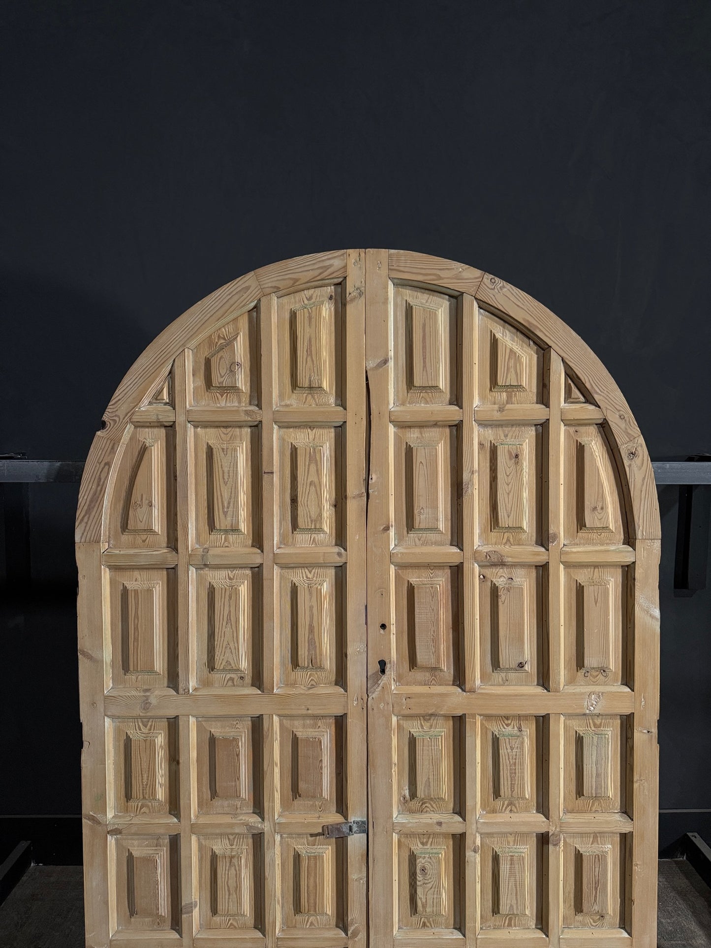 Antique Arched Solid Double Doors - 52.5x79 - N147