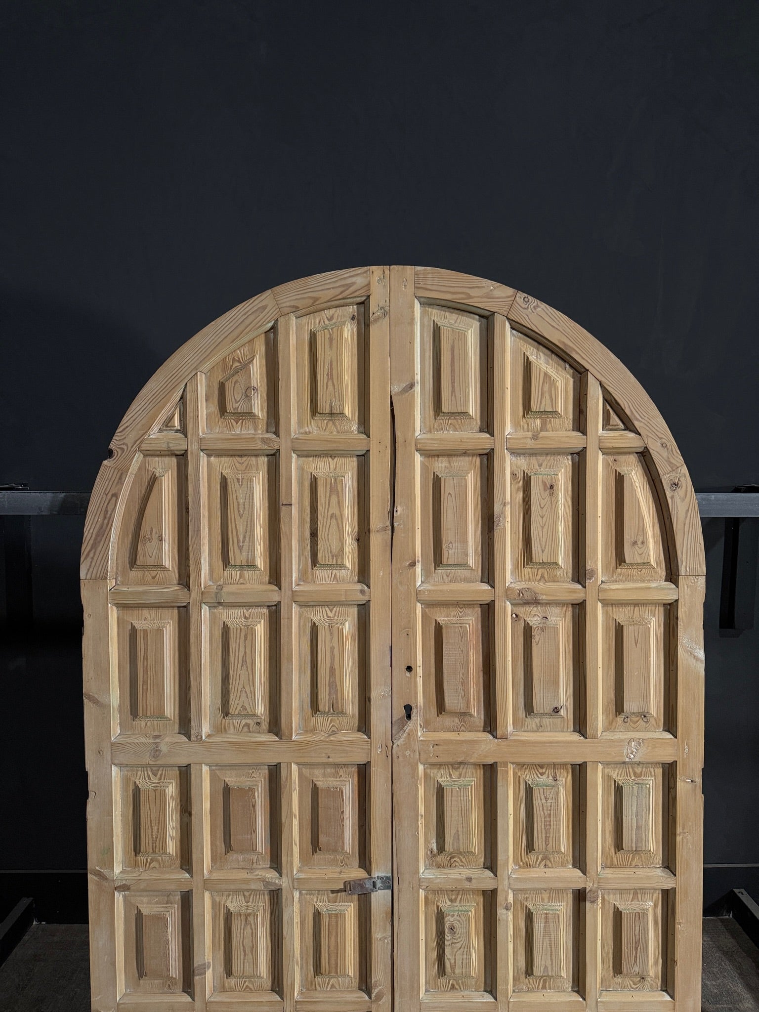 Antique Arched Solid Double Doors - 52.5x79 - N147