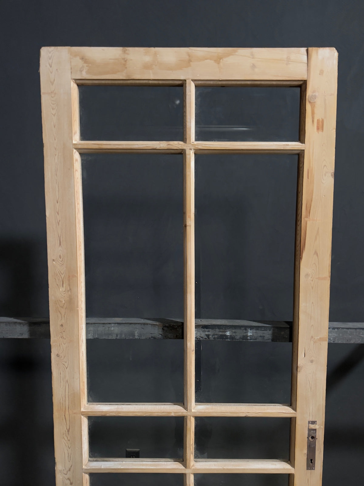 Antique Clear Glass Raised Panel Pantry Door - 31.5x80 - N761